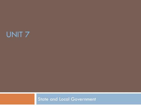 State and Local Government