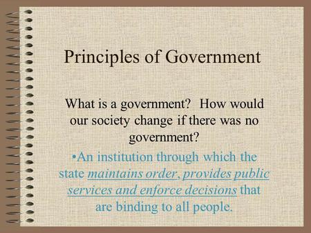 Principles of Government