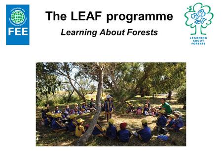 The LEAF programme Learning About Forests. General Information One of the 5 FEE programmes. Launched by FEE in 2000. An international school and forest.