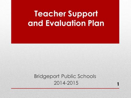 Teacher Support and Evaluation Plan