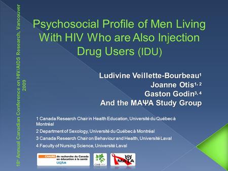 1 Canada Research Chair in Health Education, Université du Québec à Montréal 2 Department of Sexology, Université du Québec à Montréal 3 Canada Research.