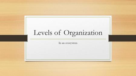 Levels of Organization In an ecosystem. How are Nesting Dolls like Levels of Organization in an Ecosystem?