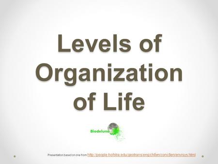 Levels of Organization of Life