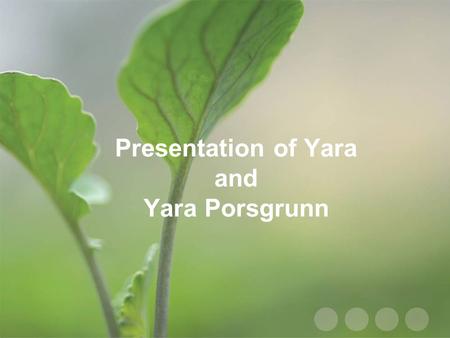 Presentation of Yara and Yara Porsgrunn