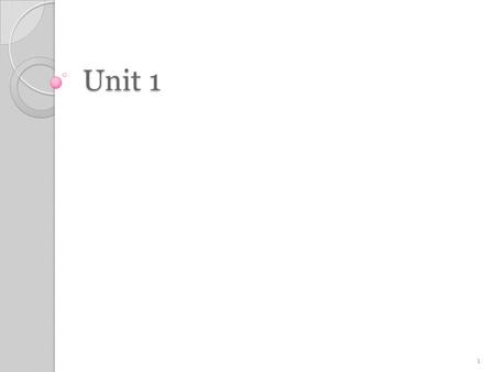 Unit 1 1. Overview Organization Architecture Structure Function A Brief History of Computers Designing for Performance 2.