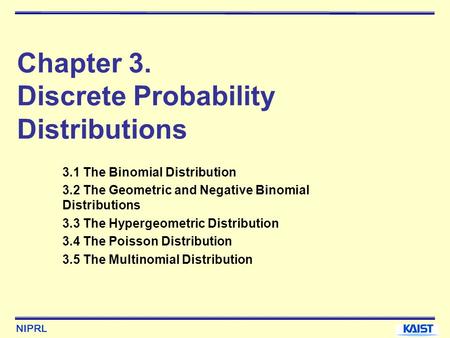 Chapter 3. Discrete Probability Distributions