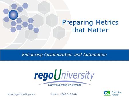 Preparing Metrics that Matter