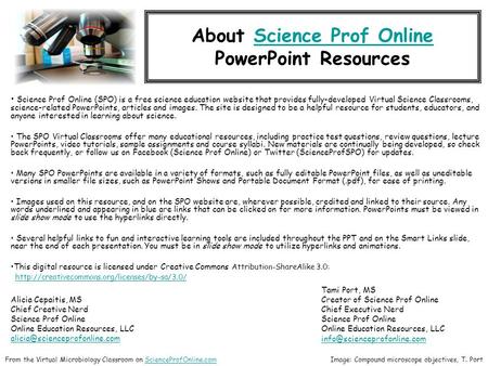 About Science Prof OnlineScience Prof Online PowerPoint Resources Science Prof Online (SPO) is a free science education website that provides fully-developed.