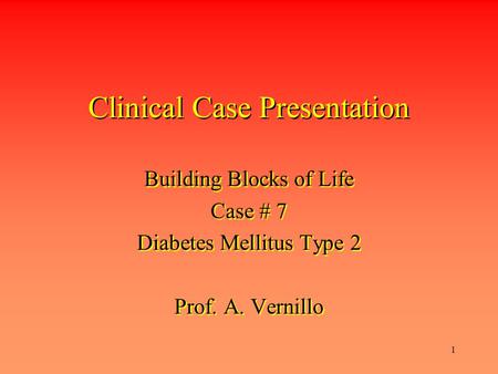 Clinical Case Presentation