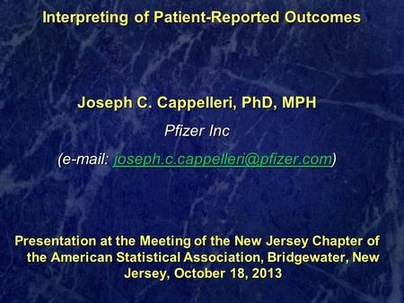 Interpreting of Patient-Reported Outcomes