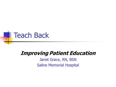 Improving Patient Education