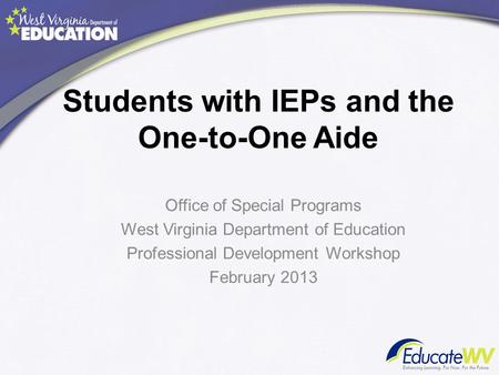 Students with IEPs and the One-to-One Aide