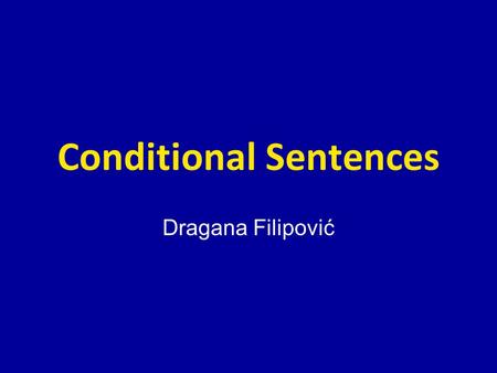 Conditional Sentences