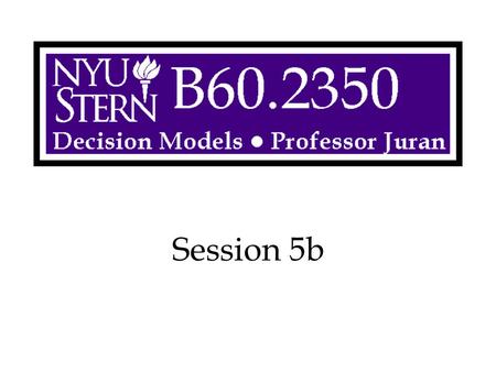 Session 5b. Decision Models -- Prof. Juran2 Overview Evolutionary Solver (Genetic Algorithm) Advertising Example Product Design Example –Conjoint Analysis.