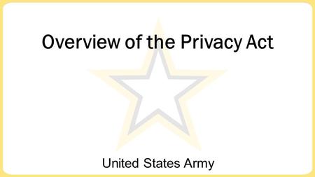 Overview of the Privacy Act