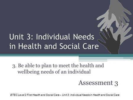 Unit 3: Individual Needs in Health and Social Care