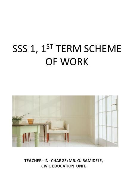 SSS 1, 1ST TERM SCHEME OF WORK