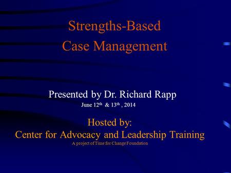 Strengths-Based Case Management