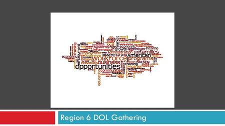 BETTER TOGETHER Region 6 DOL Gathering. 2 Organize Community Resources SIX GUIDING PRINCIPLES Deepen, Sustain Employer Partnerships Make Easier to Acquire.