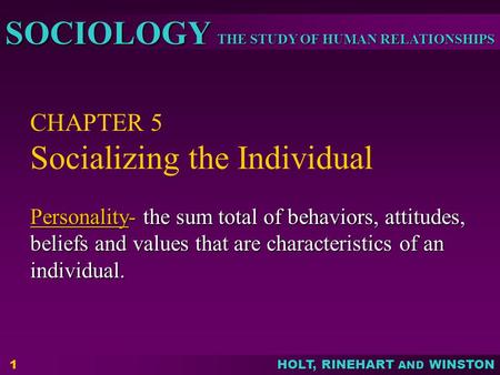 CHAPTER 5 Socializing the Individual