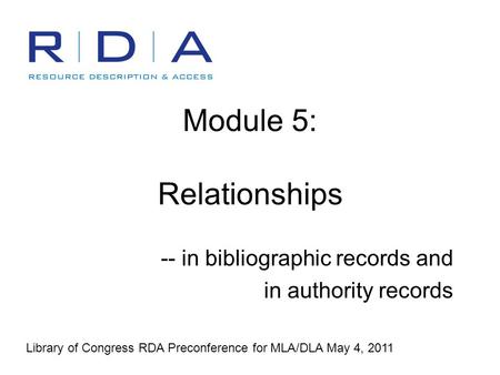 Module 5: Relationships