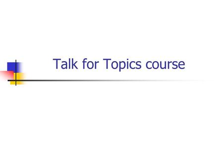 Talk for Topics course. Pseudo-Random Generators pseudo-random bits PRG seed Use a short “ seed ” of very few truly random bits to generate a long string.