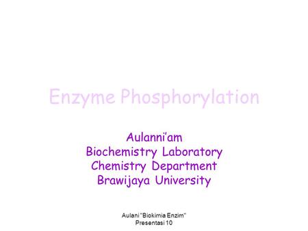 Enzyme Phosphorylation