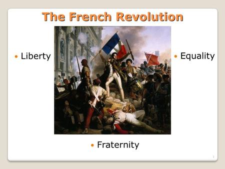 The French Revolution Liberty Equality Fraternity.