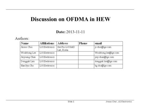 Discussion on OFDMA in HEW