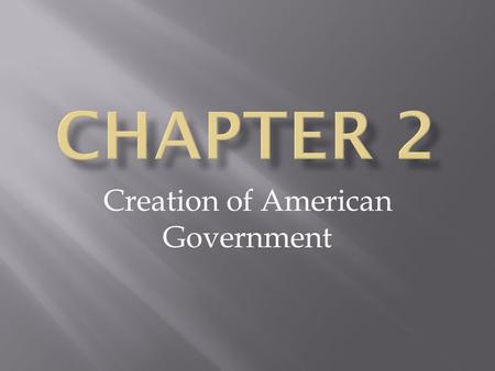 Creation of American Government