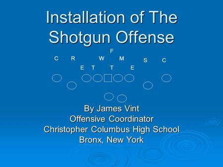 Installation of The Shotgun Offense