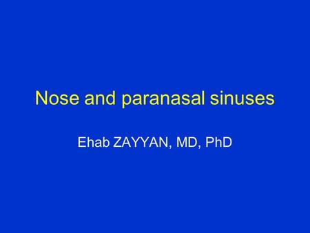 Nose and paranasal sinuses