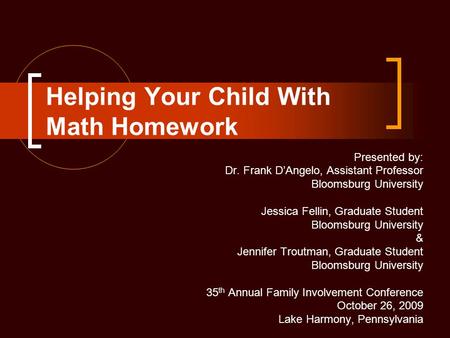 Helping Your Child With Math Homework