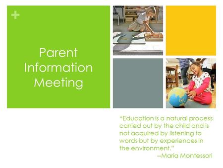 Parent Information Meeting