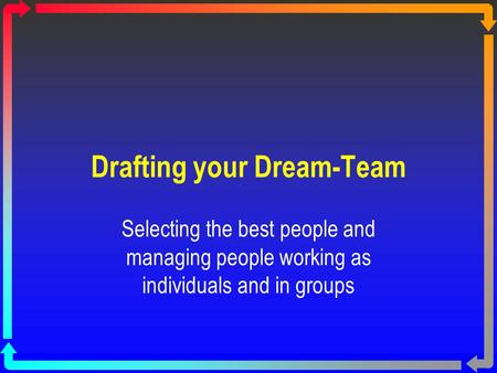 Drafting your Dream-Team