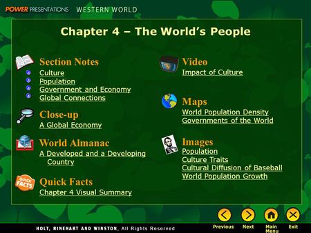 Chapter 4 – The World’s People