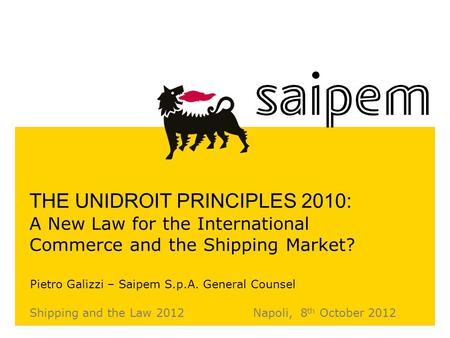 THE UNIDROIT PRINCIPLES 2010: