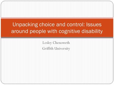 Lesley Chenoweth Griffith University