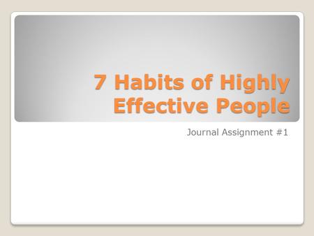 7 Habits of Highly Effective People