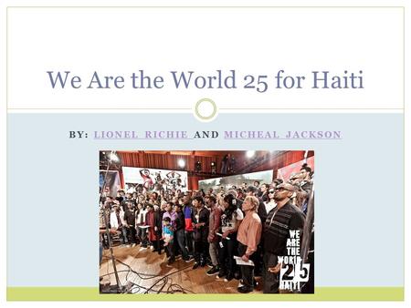 We Are the World 25 for Haiti