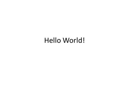 Hello World!. PC / MS-DOS code segment para assume cs:code,ds:code org 0100h start: mov dx,offset message ;point to message mov ah,09h ;func# to printstring.