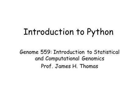 Introduction to Python