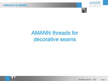 AMANN threads for decorative seams