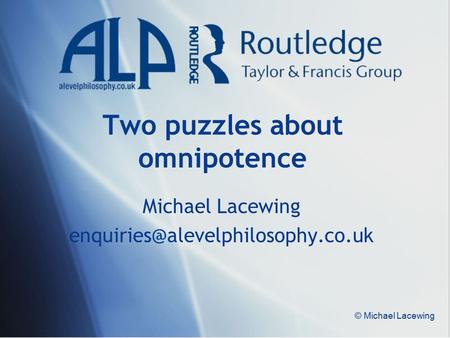 Two puzzles about omnipotence