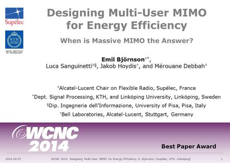 Designing Multi-User MIMO for Energy Efficiency