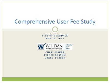 Comprehensive User Fee Study