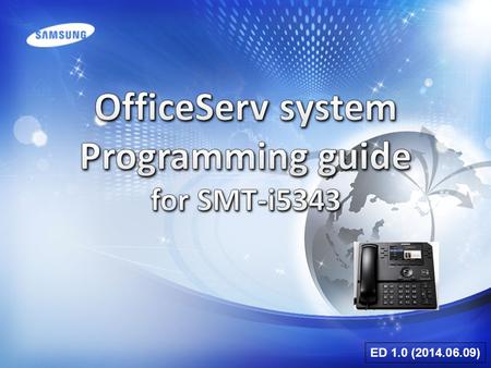 OfficeServ system Programming guide for SMT-i5343