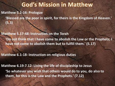 God’s Mission in Matthew