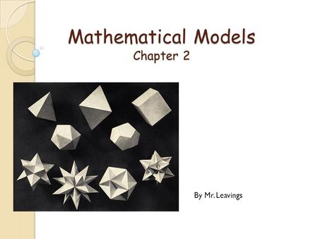 Mathematical Models Chapter 2