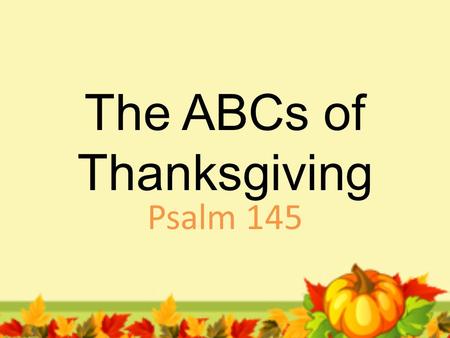 The ABCs of Thanksgiving